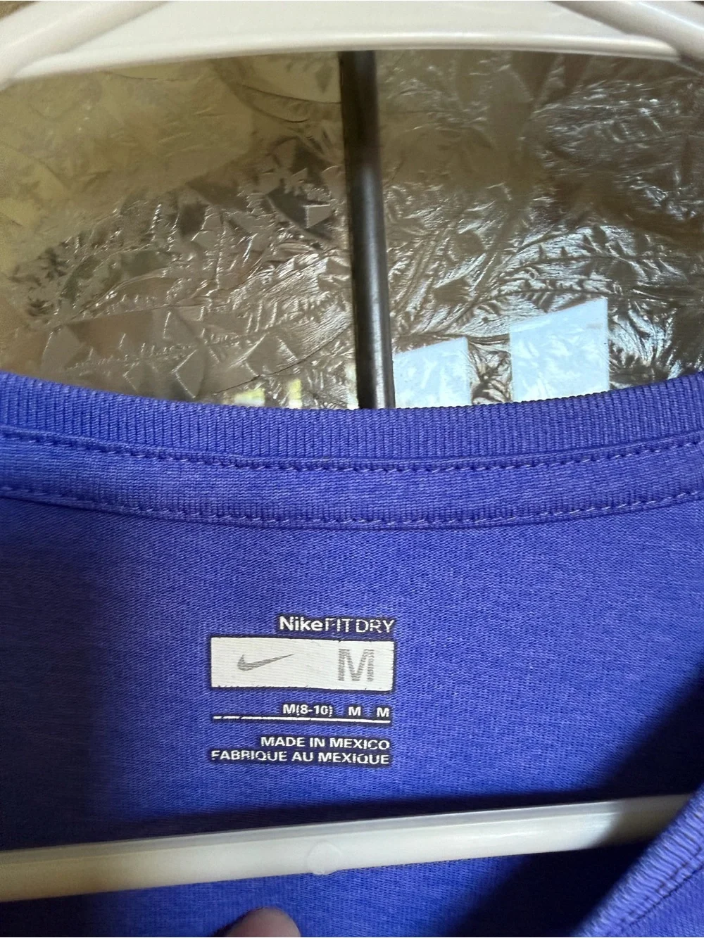 Nike Long-Sleeve Crew Tee in Cobalt Blue with White Swoosh